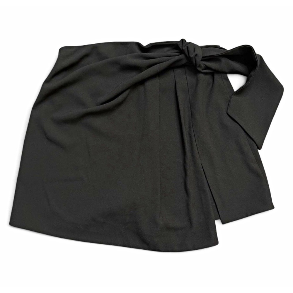 ZARA Black Goth Asymmetric Knotted Wrap Skort Skirt Shorts Women's S Y2K